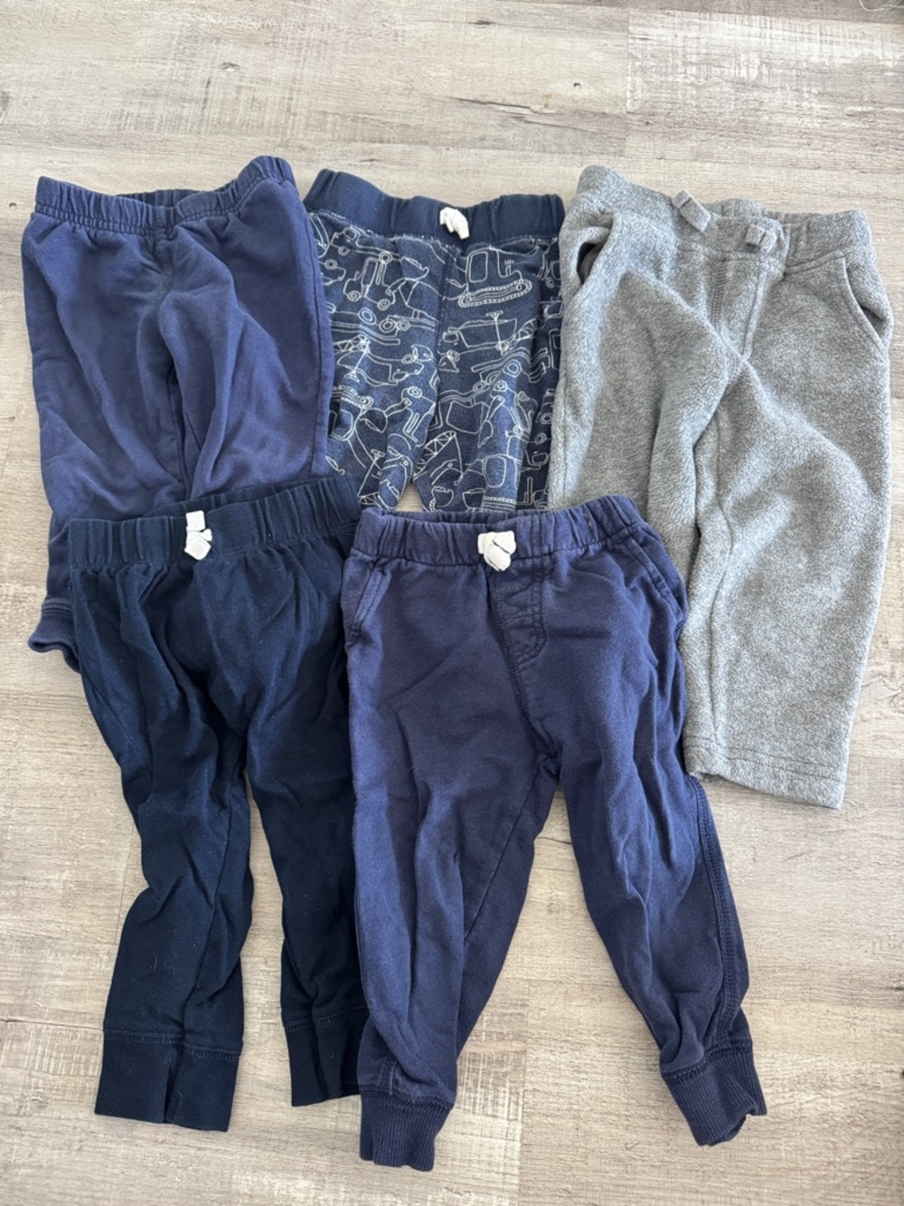 Set of Cozy Jogger Pants - Navy & Gray (5-Pack) 18m bundle